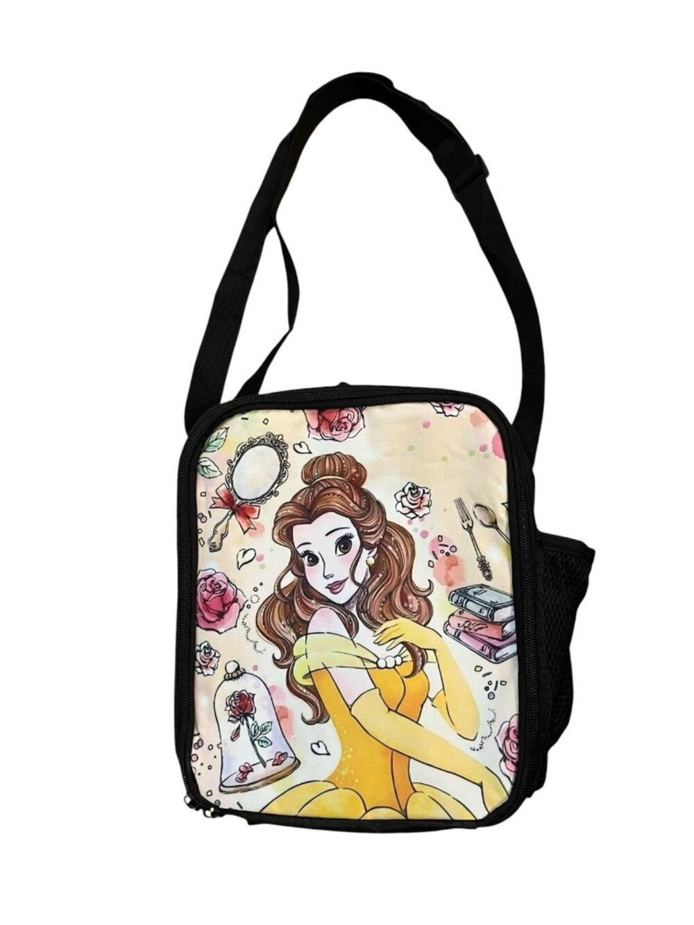 Disney Princess Sketch Belle Lunch Bag Insulated Lunchbox Adj Shoulder Straps
